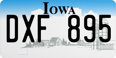 IA license plate DXF895