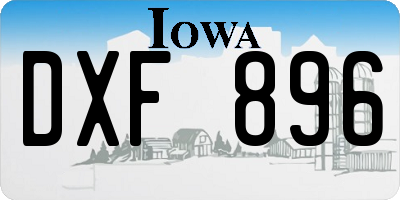 IA license plate DXF896