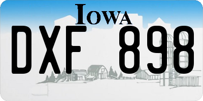 IA license plate DXF898