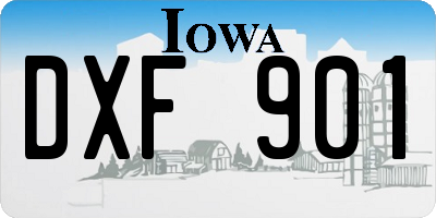 IA license plate DXF901