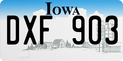 IA license plate DXF903