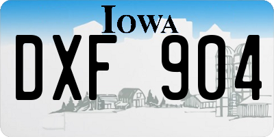 IA license plate DXF904