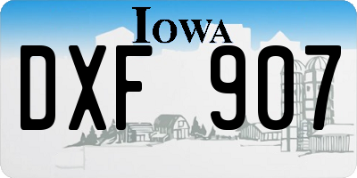 IA license plate DXF907