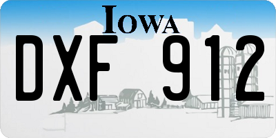 IA license plate DXF912