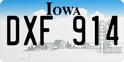 IA license plate DXF914
