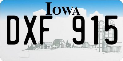 IA license plate DXF915