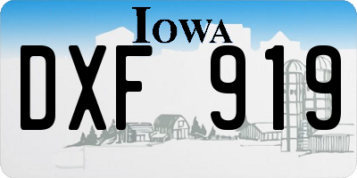 IA license plate DXF919