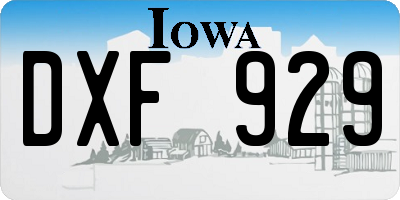 IA license plate DXF929