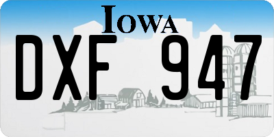 IA license plate DXF947