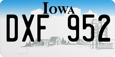 IA license plate DXF952