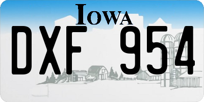 IA license plate DXF954