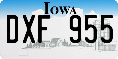 IA license plate DXF955