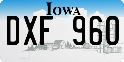 IA license plate DXF960