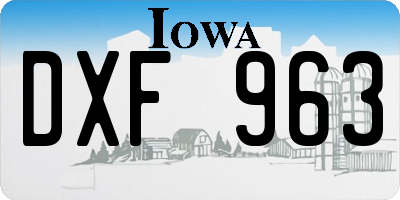 IA license plate DXF963
