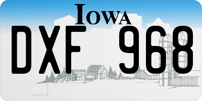 IA license plate DXF968