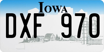 IA license plate DXF970