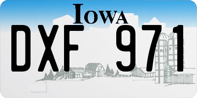 IA license plate DXF971