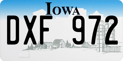 IA license plate DXF972