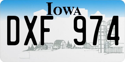 IA license plate DXF974