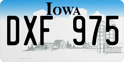 IA license plate DXF975