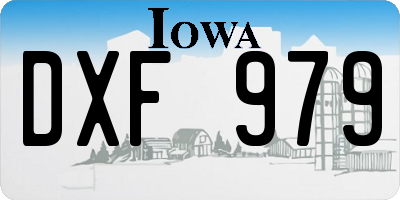 IA license plate DXF979