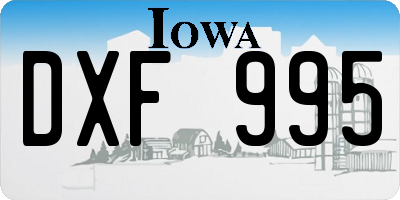 IA license plate DXF995