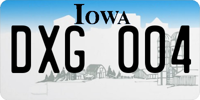 IA license plate DXG004