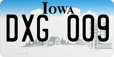 IA license plate DXG009