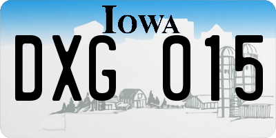 IA license plate DXG015