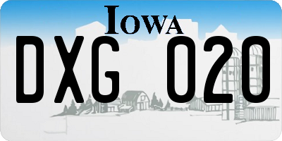 IA license plate DXG020