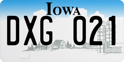 IA license plate DXG021