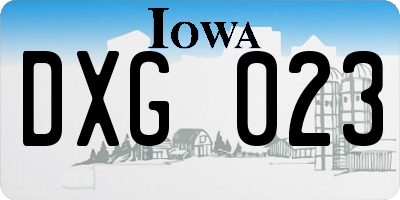 IA license plate DXG023