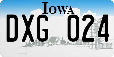 IA license plate DXG024