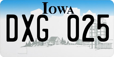 IA license plate DXG025