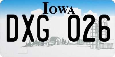 IA license plate DXG026