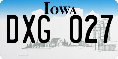 IA license plate DXG027