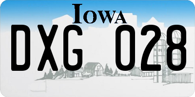 IA license plate DXG028
