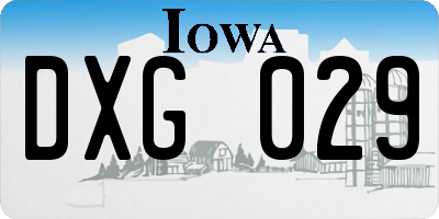 IA license plate DXG029