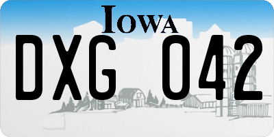 IA license plate DXG042