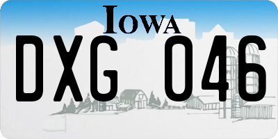 IA license plate DXG046