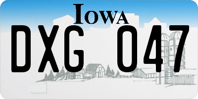 IA license plate DXG047