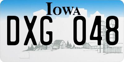 IA license plate DXG048