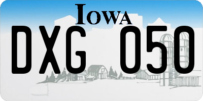 IA license plate DXG050