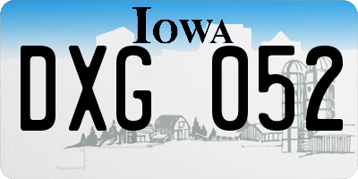 IA license plate DXG052