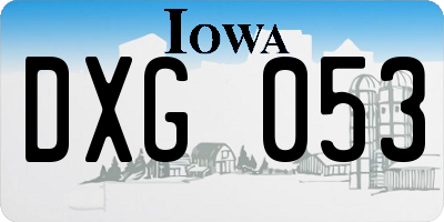 IA license plate DXG053