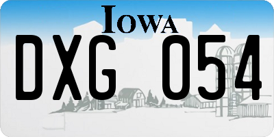 IA license plate DXG054