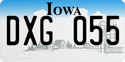 IA license plate DXG055