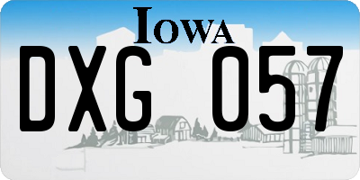 IA license plate DXG057