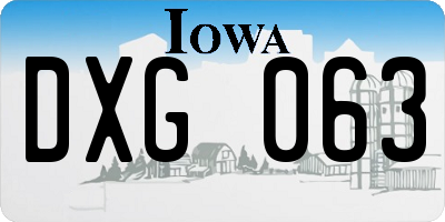IA license plate DXG063