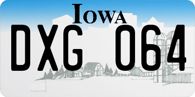 IA license plate DXG064